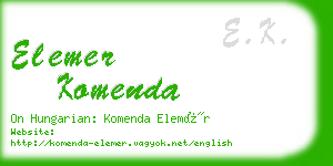 elemer komenda business card